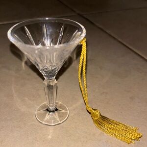 Gorham Lady Anne Mini Crystal Martini Shot Glass Christmas Ornament